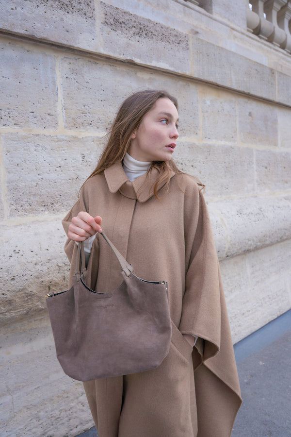 Bolso de hombro Mini Ceto de ante - Taupe
