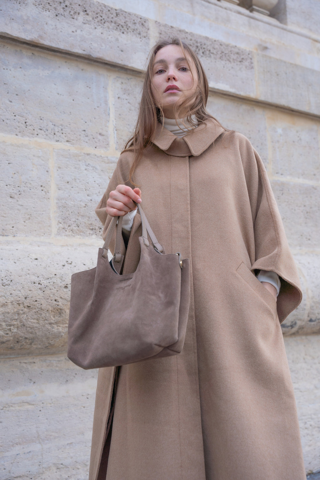 Sac Porté-Épaule Mini Ceto Suede - Taupe