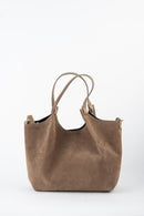 Bolso de hombro Ceto de ante - Taupe