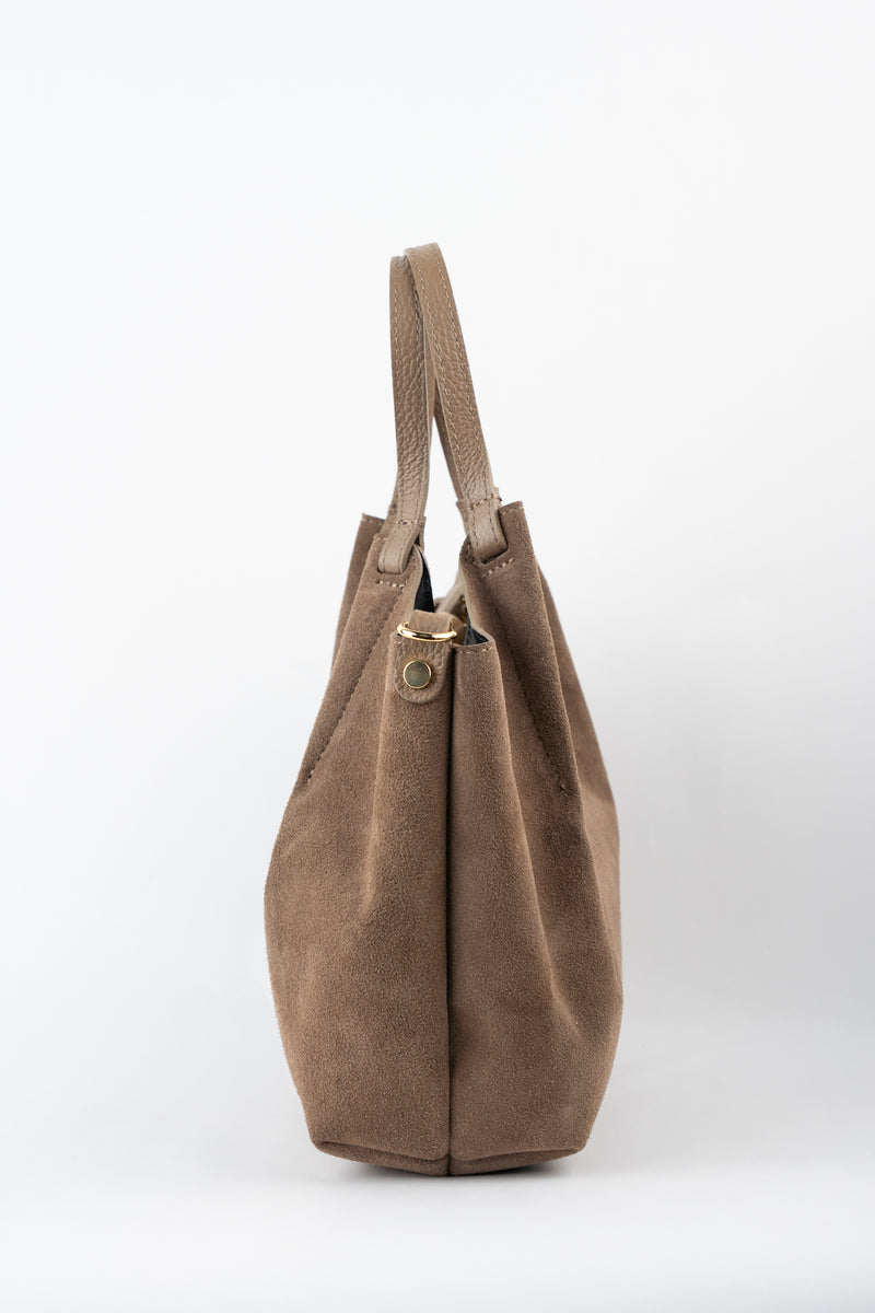 Bolso de hombro Ceto de ante - Taupe
