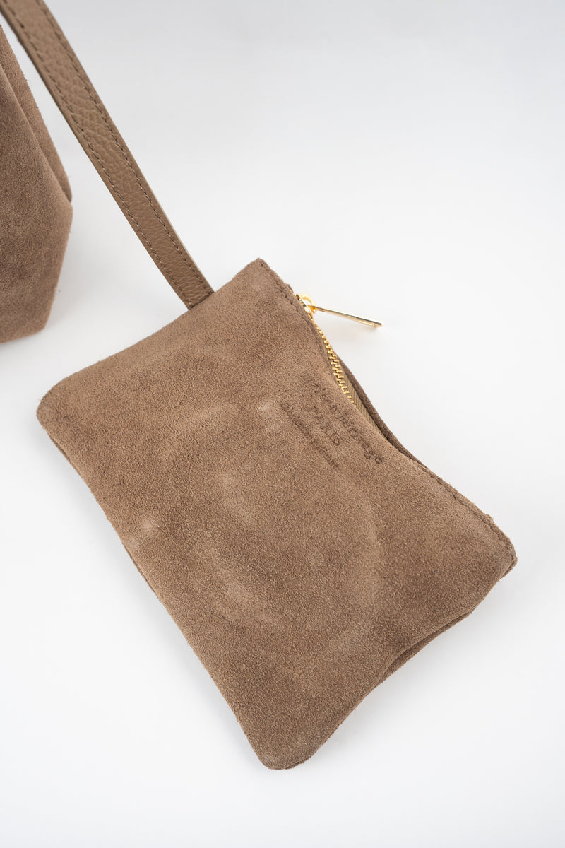 Bolso de hombro Ceto de ante - Taupe