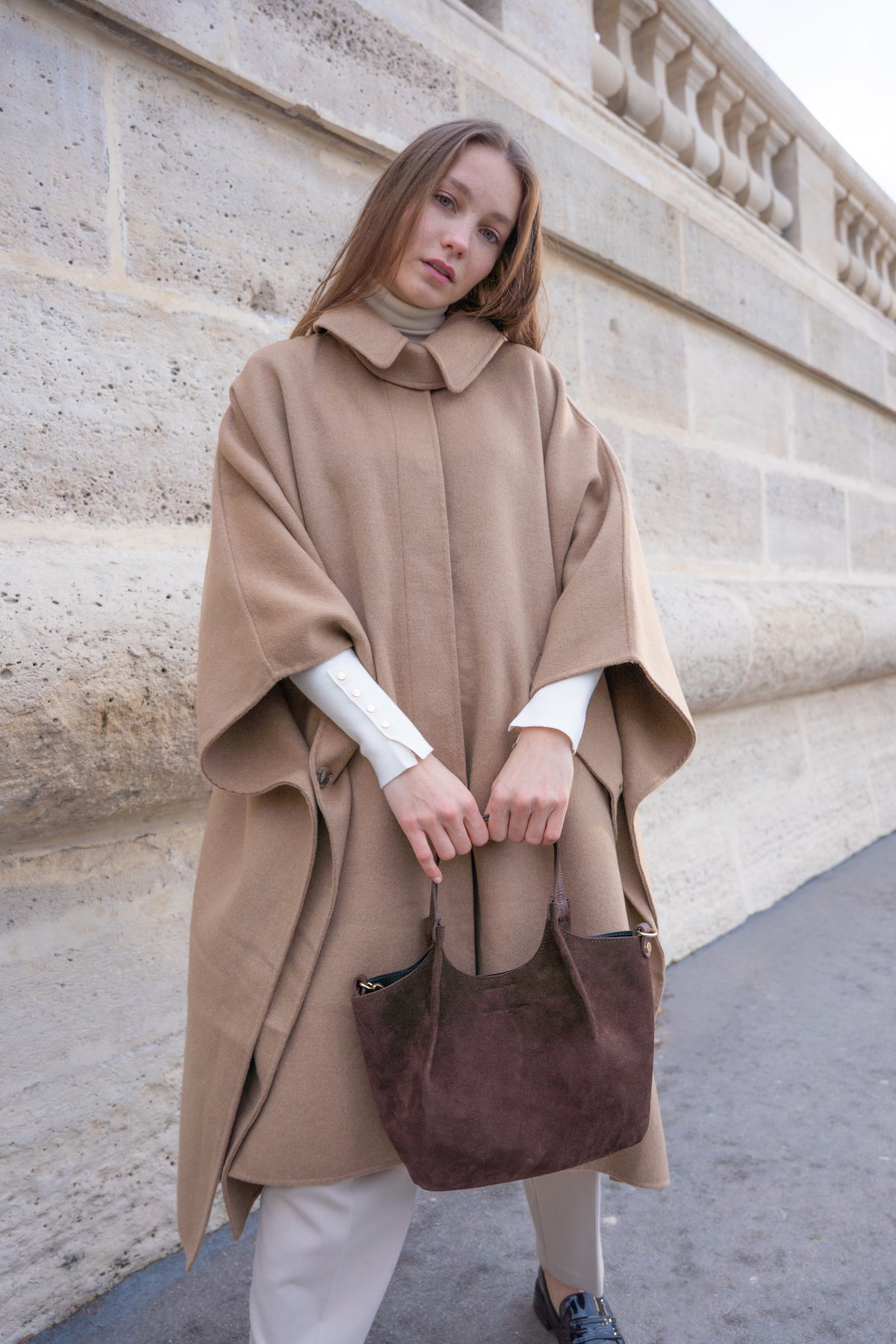 Sac Porté-Épaule Mini Ceto Suede - Marron