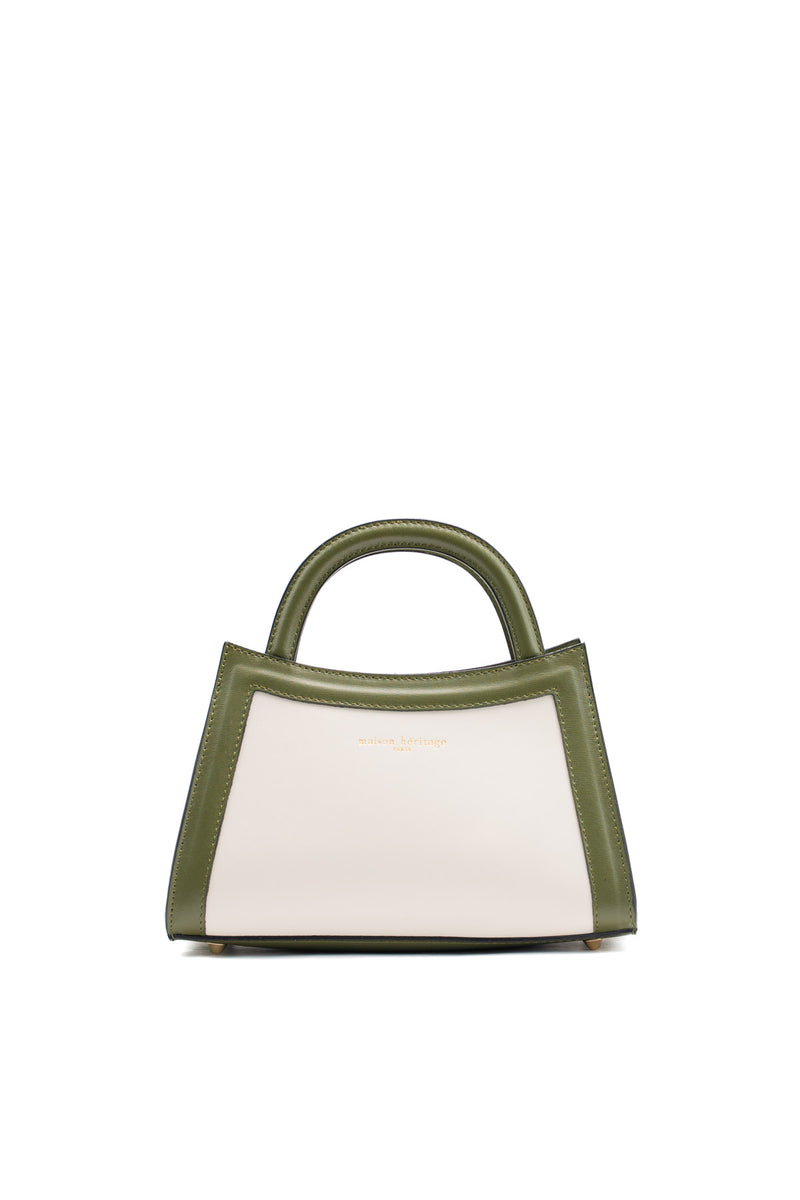 Milano Crossbody Bag - Beige/Bottle Green