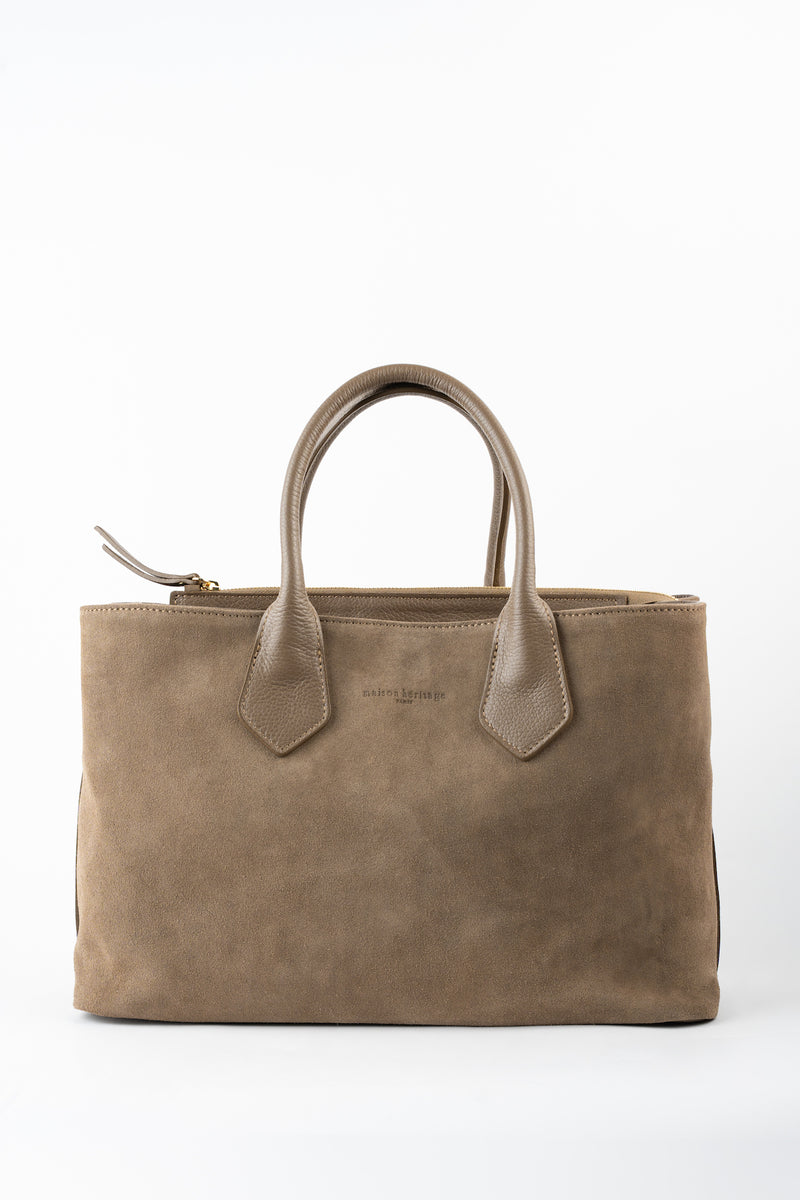 Bolso tote Milia de ante - Gris topo
