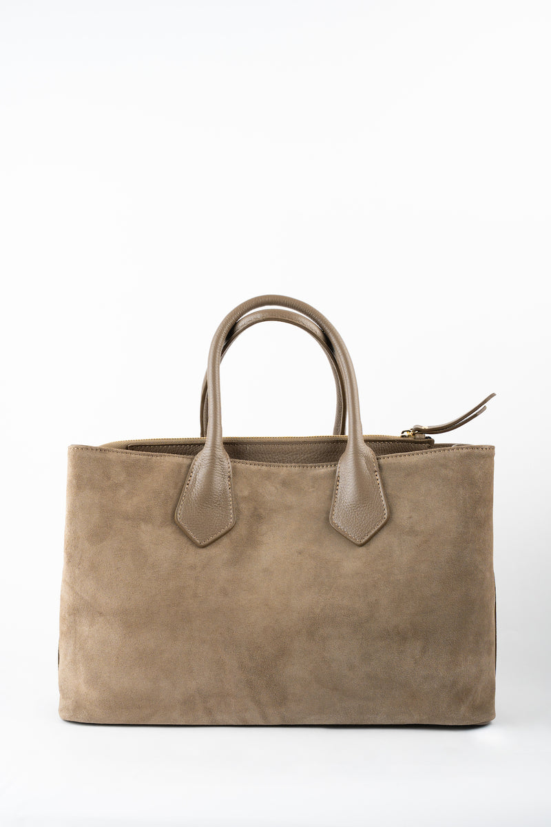 Bolso tote Milia de ante - Gris topo