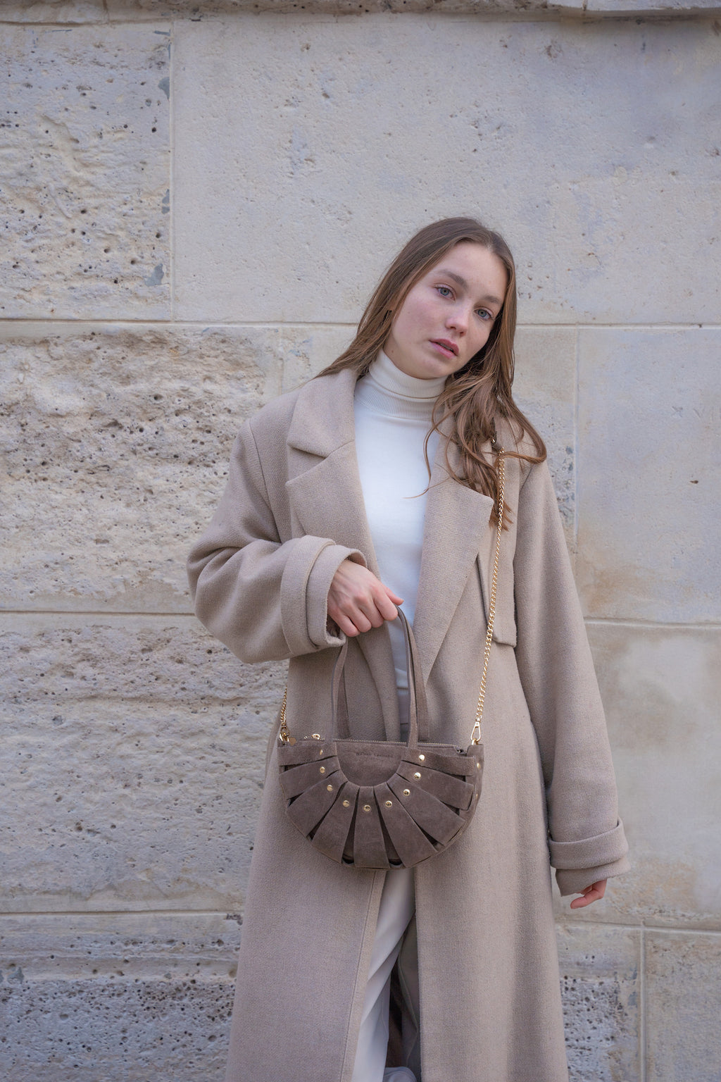 Sac À Main Mini Sparti Suede - Taupe
