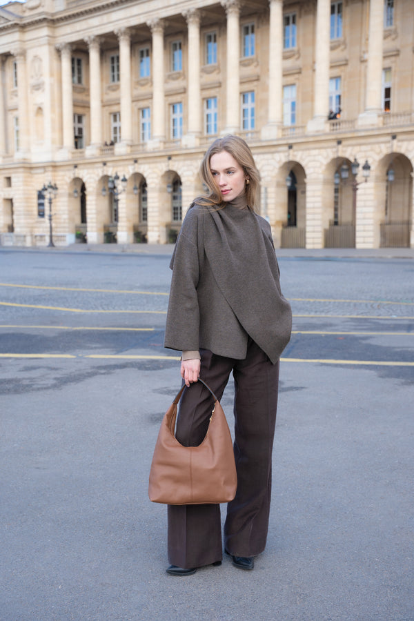 Bolso de hombro Nord Graine - Camel oscuro