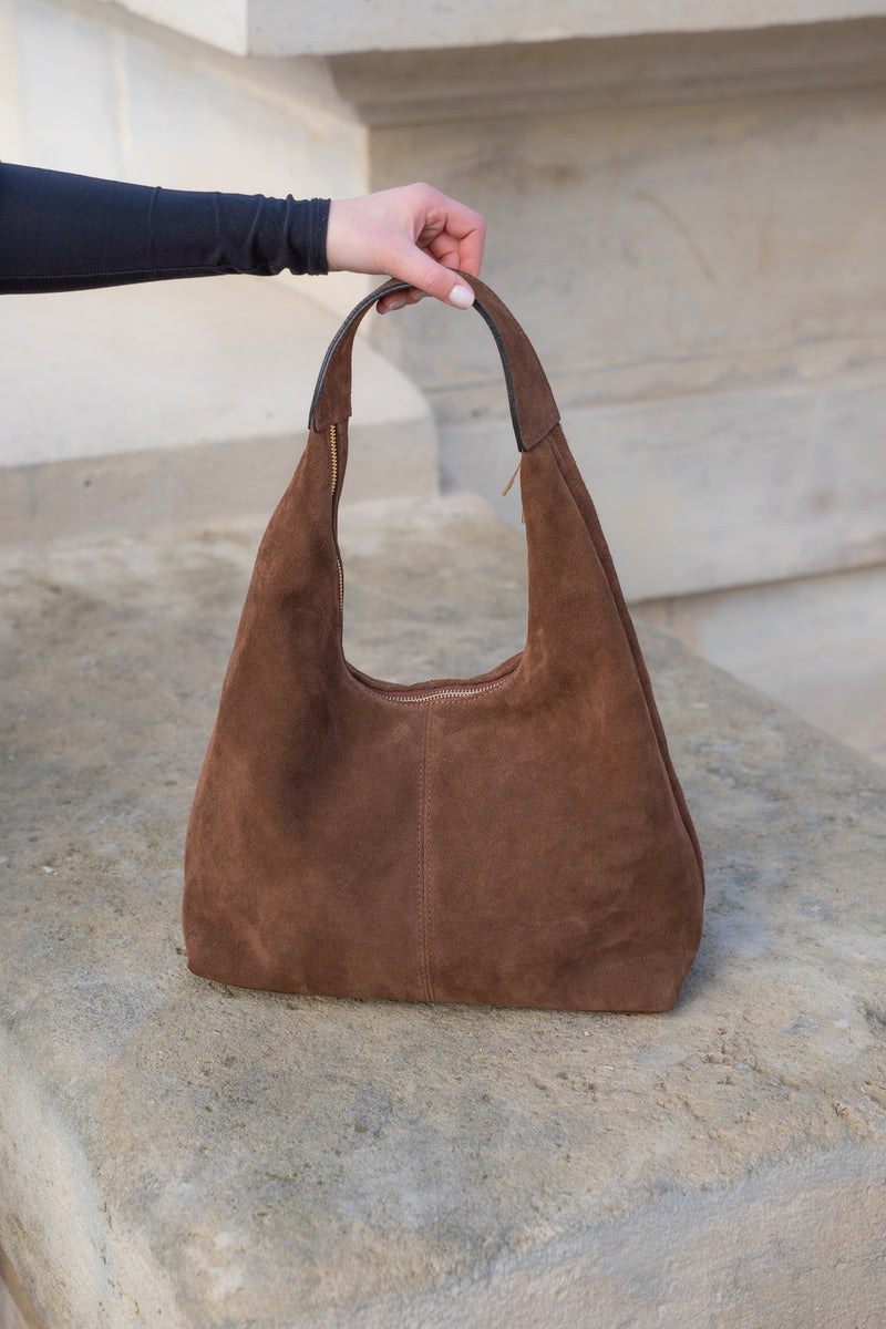 Bolso de hombro Nord de ante - Marrón