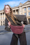 Sac Banane Rachel Nubuk - Bordeau