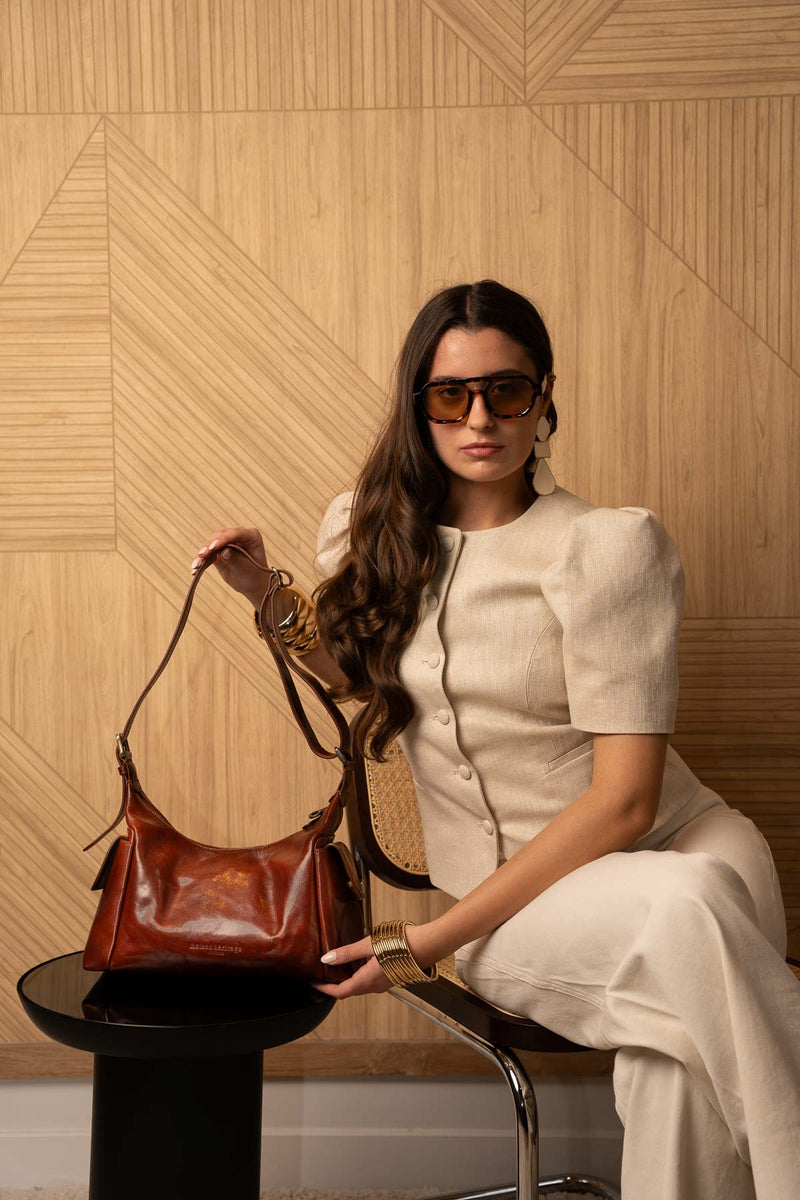 Bolso de hombro Sandi Vintage - Marrón