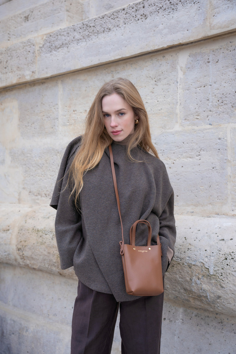 Bolso de mano Skadi Graine - Camel oscuro