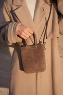 Skadi Suede Handbag - Taupe