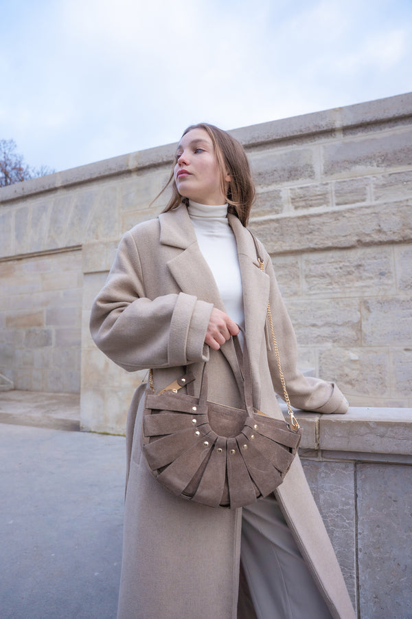 Bolso de mano Sparti de ante - Taupe