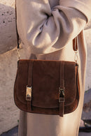 Sac Besace Tex Full Suede - Marron