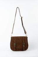 Sac Besace Tex Full Suede - Marron