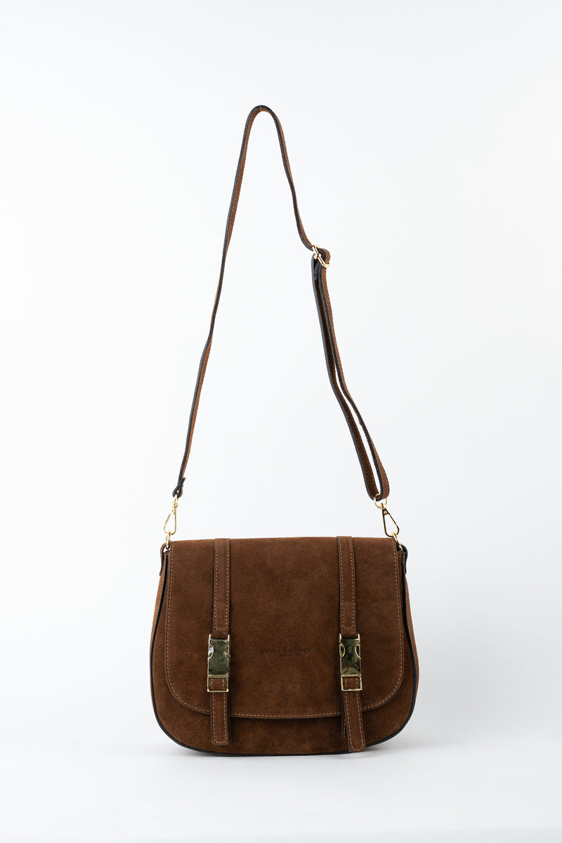Sac Besace Tex Full Suede - Marron