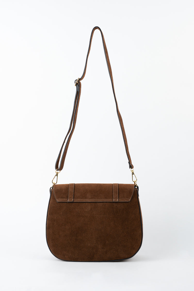 Sac Besace Tex Full Suede - Marron