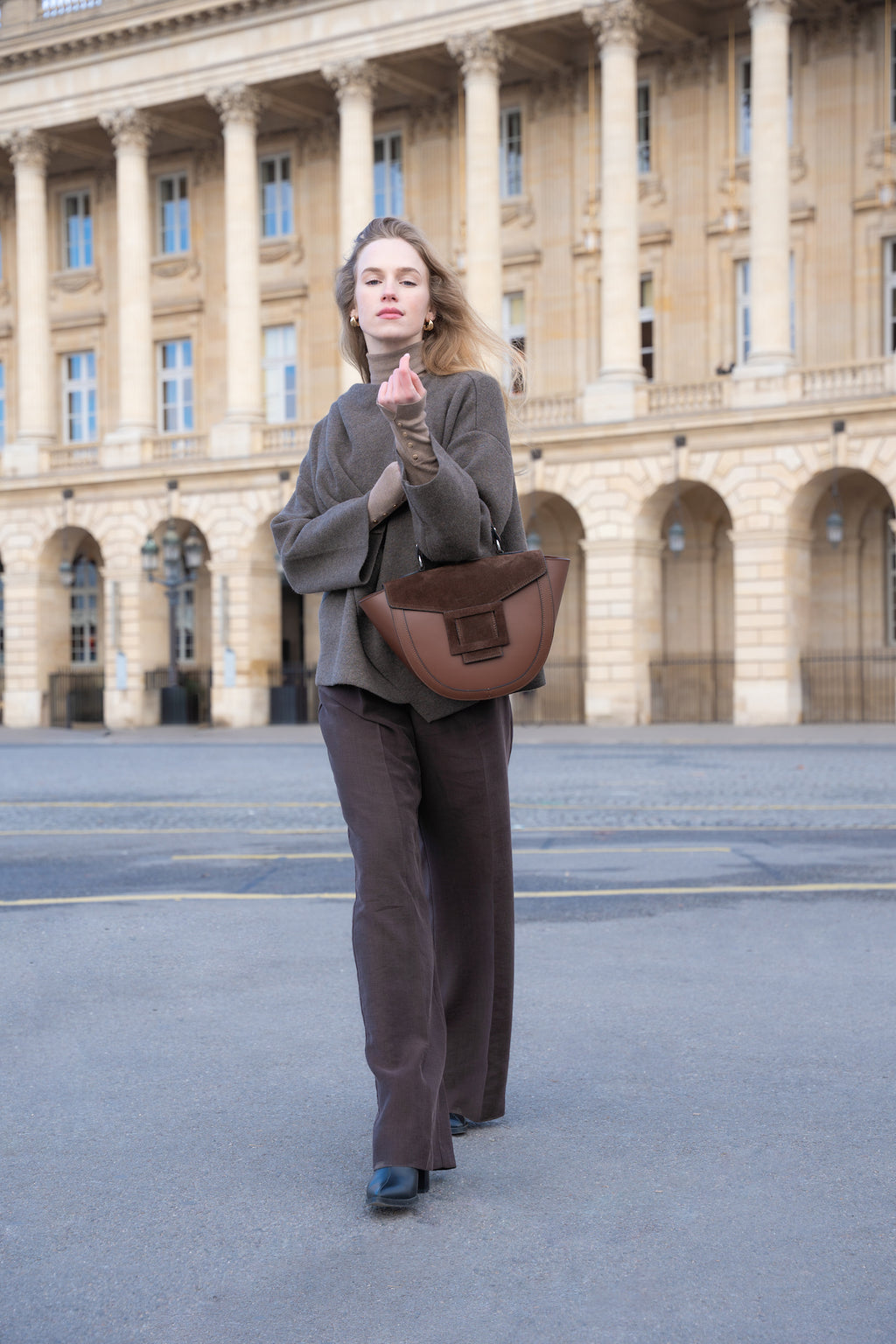 Sac À Main Votti Suede - Marron