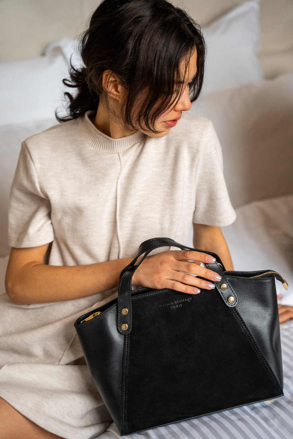 Sac À Main Parl Suede - Noir Suede
