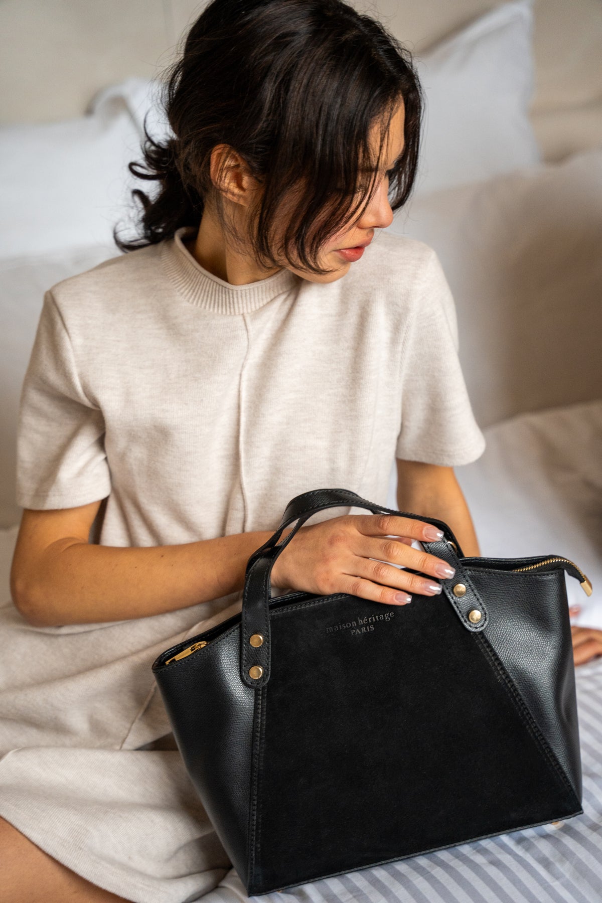 Sac À Main Parl Suede - Noir Suede