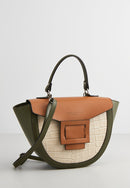 Votti Croco Crossbody Bag - Green/Beige