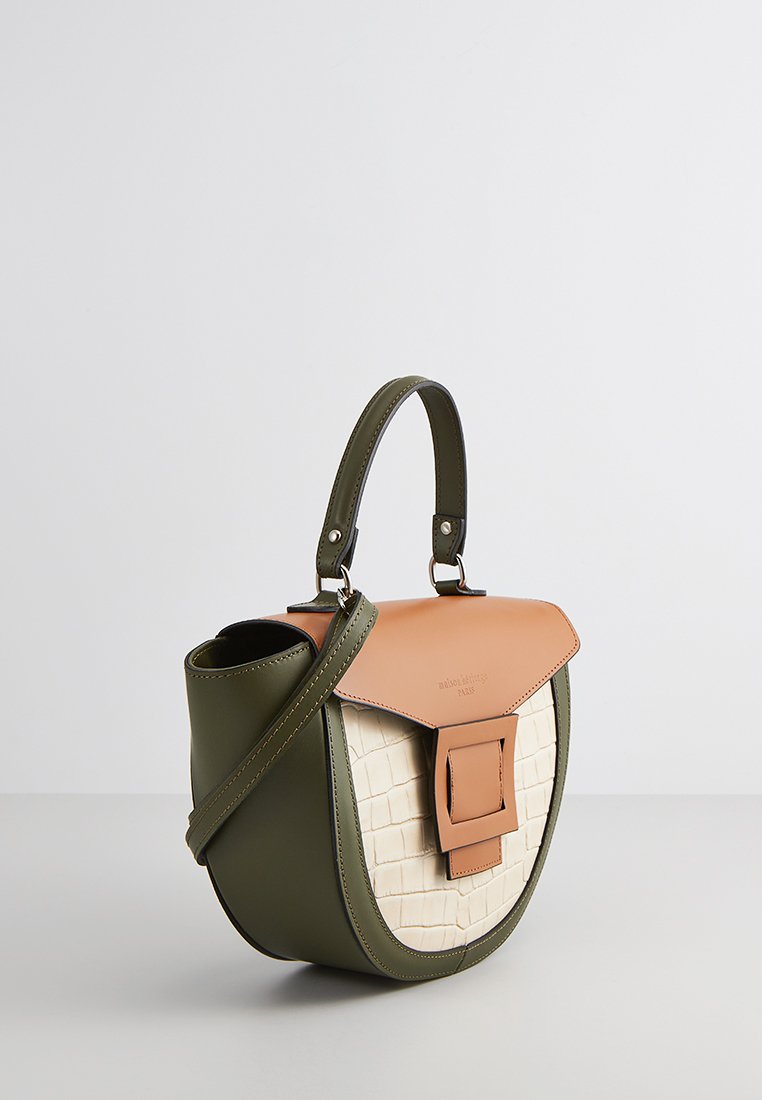 Votti Croco Crossbody Bag - Green/Beige