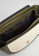 Votti Croco Crossbody Bag - Green/Beige