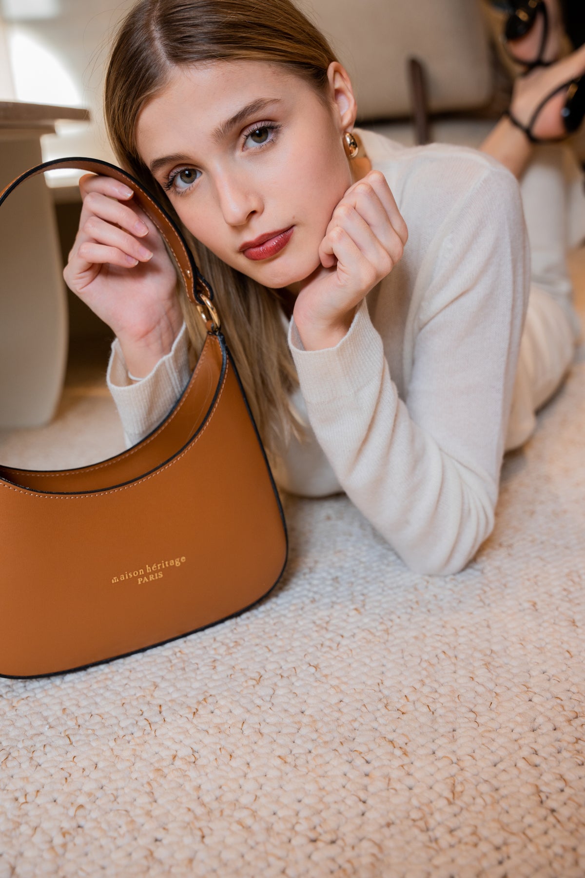 Bolso De Hombro Aline - Camel Oscuro