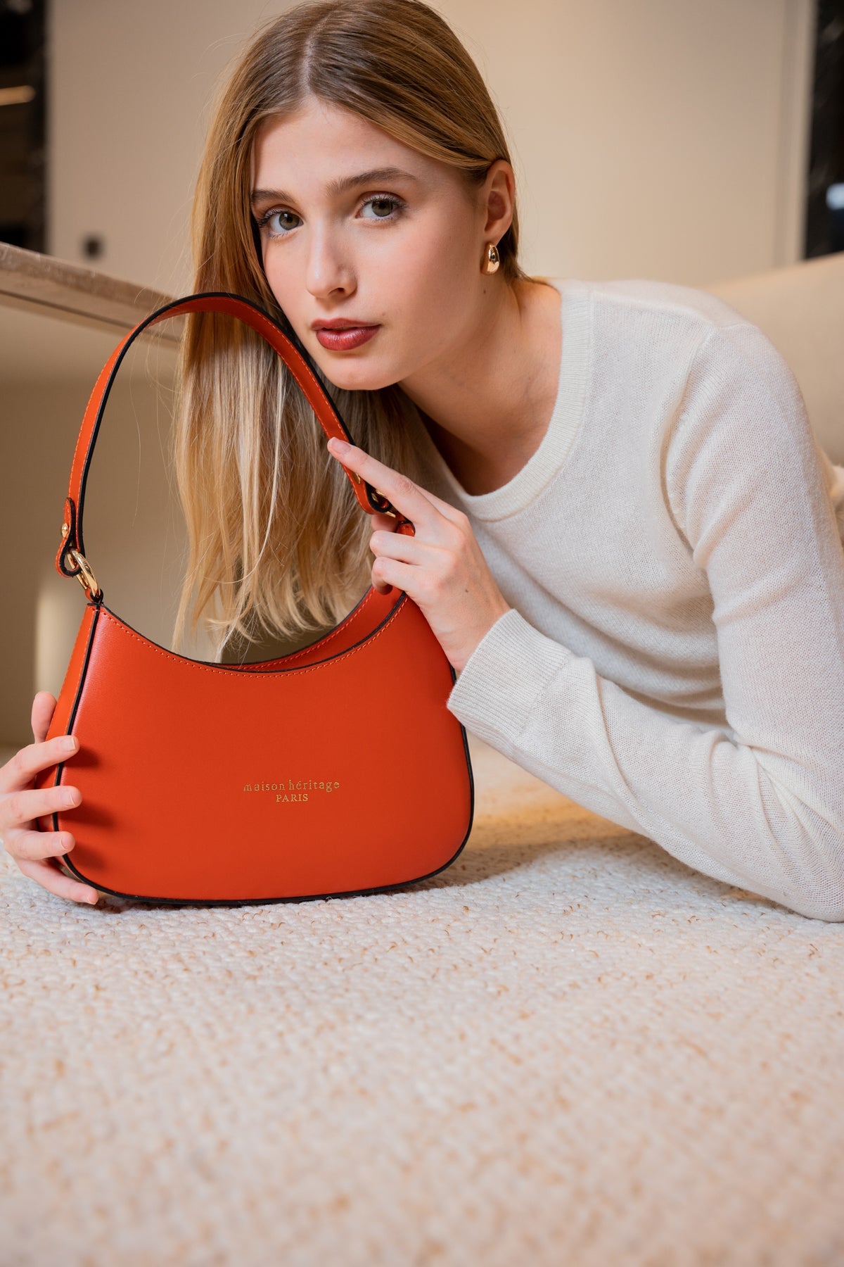 Bolso de hombro Aline - Naranja oscuro