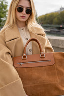 Diego Suede Travel Bag - Camel