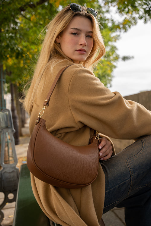 Sac Porte Epaule Piki - Camel Fonce