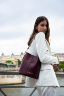 Sac Porte Epaule Bruna Graine - Bordeaux