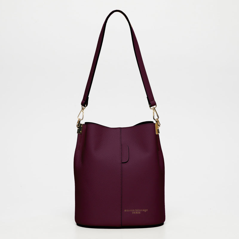 Sac Porte Epaule Bruna Graine - Bordeaux