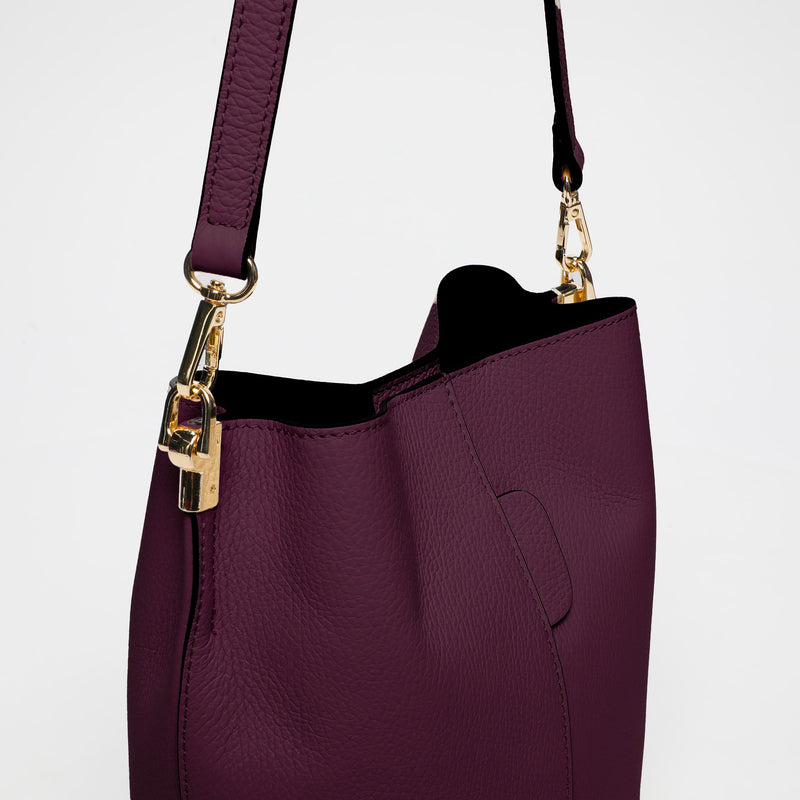 Sac Porte Epaule Bruna Graine - Bordeaux