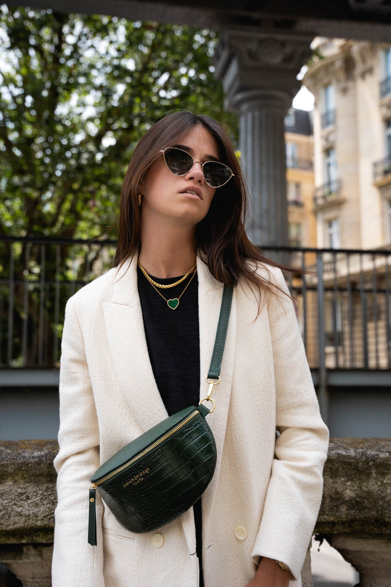 Sac Banane Kimi Croco - Vert Bouteille