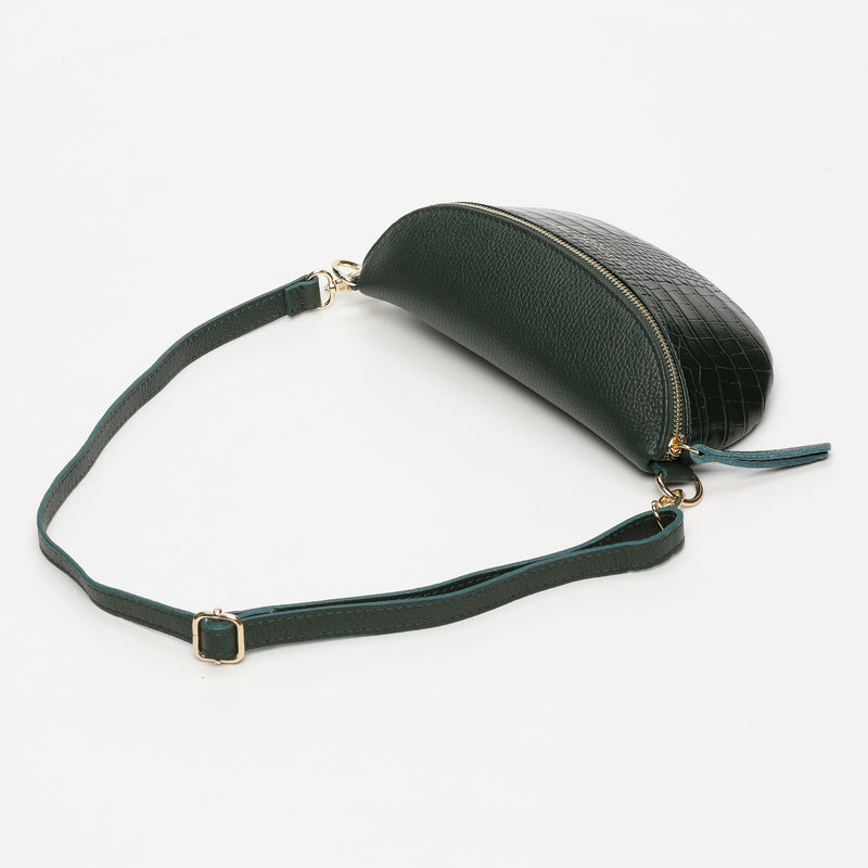 Sac Banane Kimi Croco - Vert Bouteille