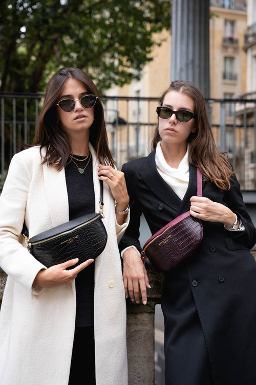 Sac Banane Kimi Croco - Bordeaux