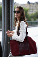 Sac Cabas Malta Suede - Bordeaux