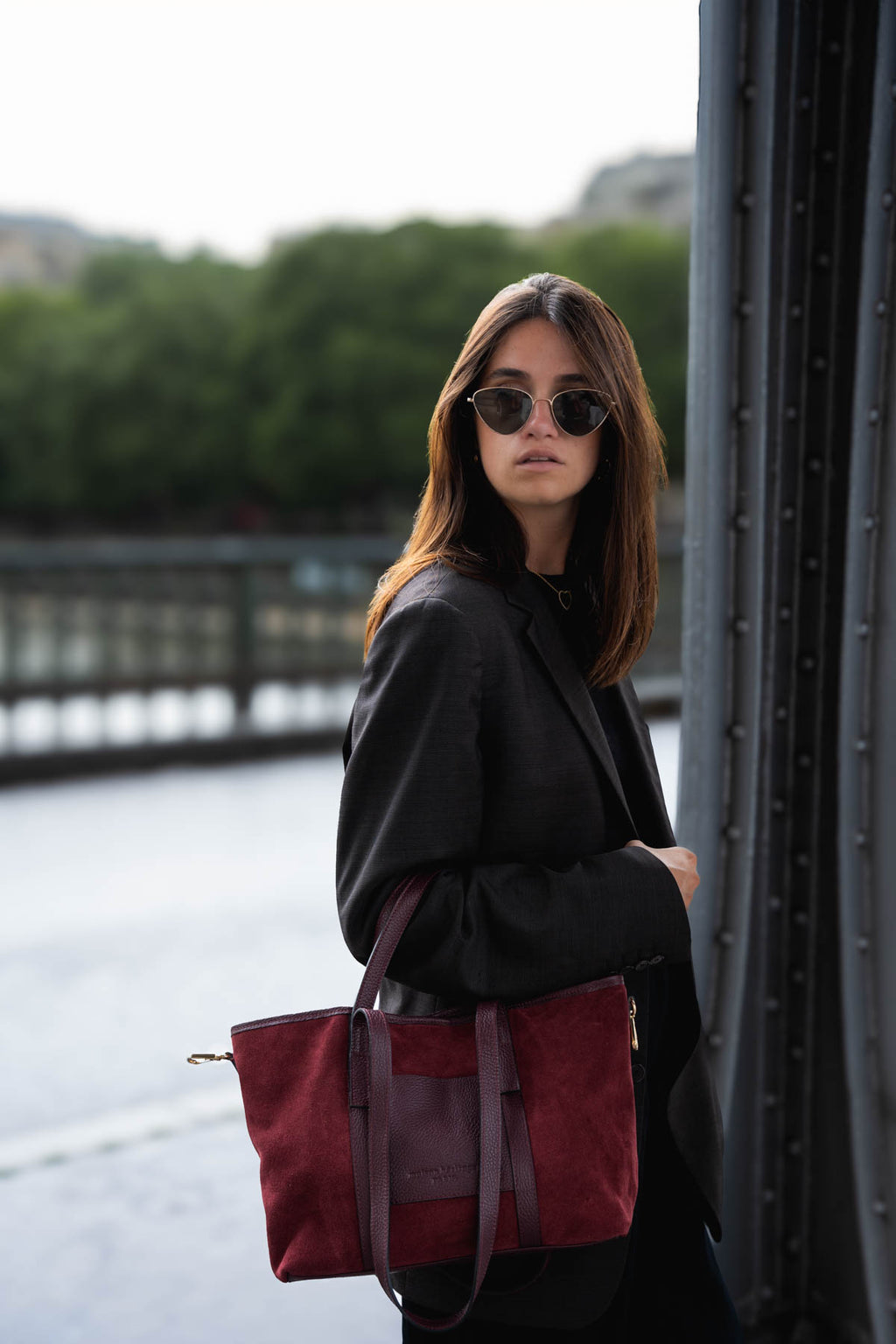 Sac Cabas Mini Malta Suede - Bordeaux