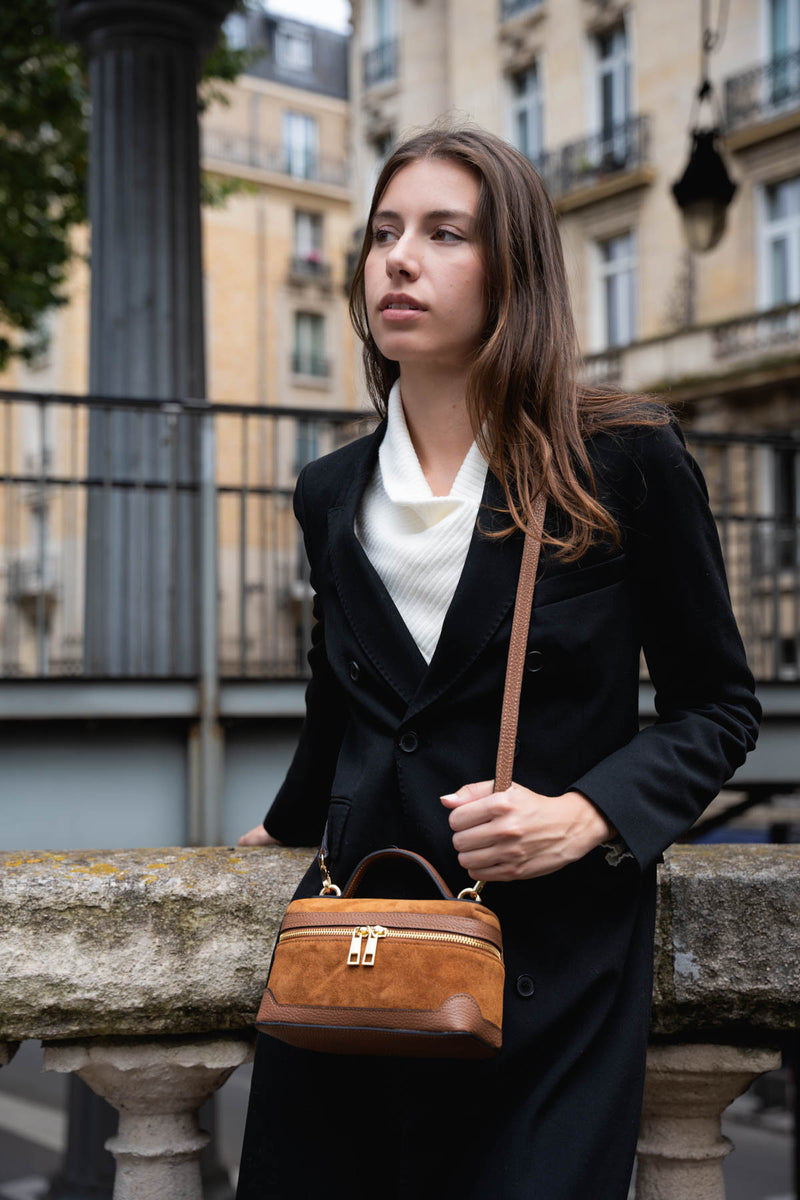 Sac Bandouliere Simos Suede - Camel