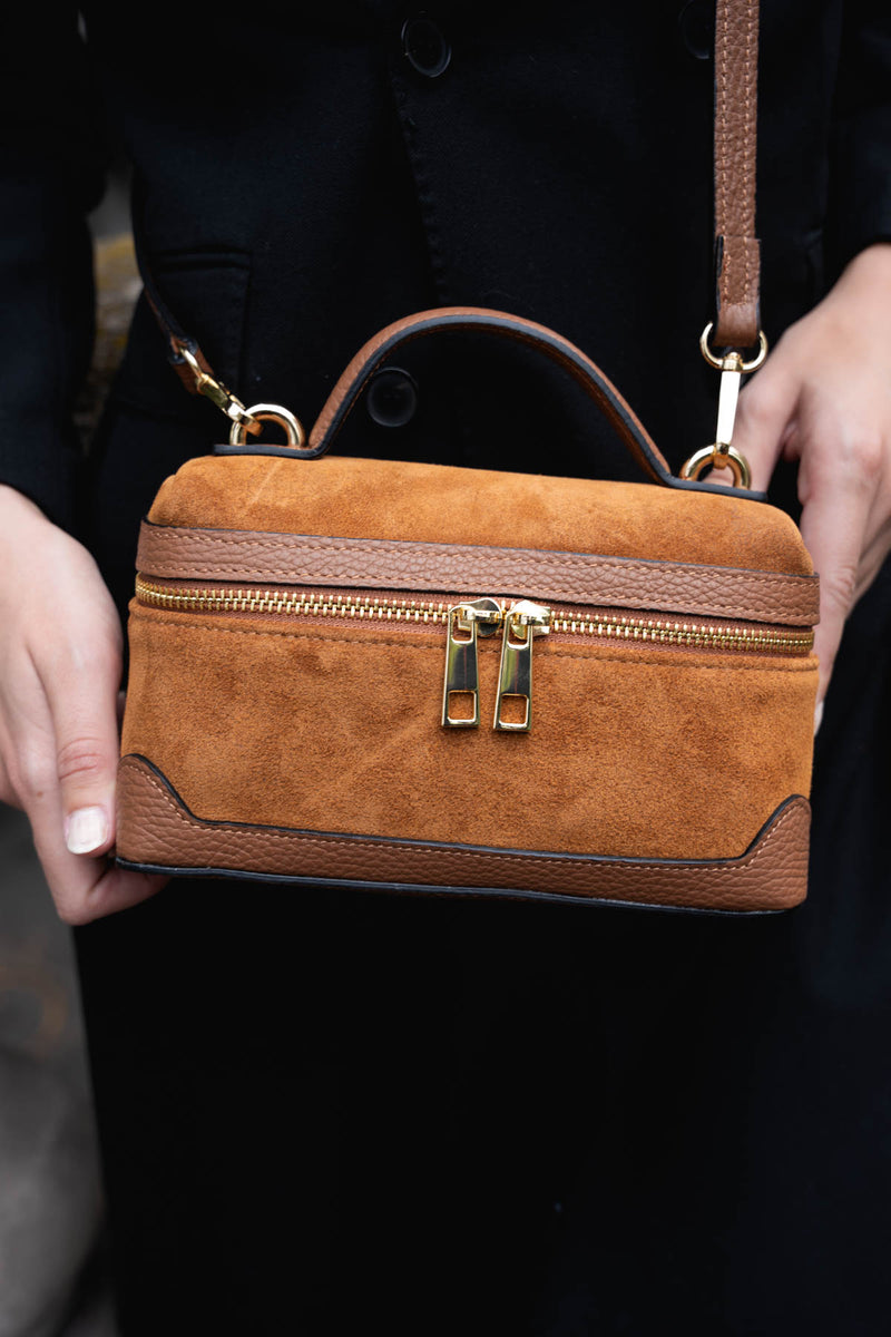 Sac Bandouliere Simos Suede - Camel