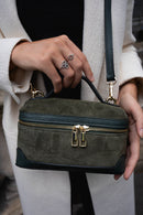 Sac Bandouliere Simos Suede - Vert Bouteille