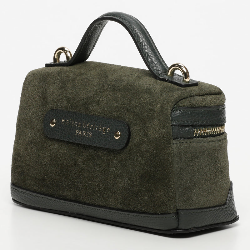 Sac Bandouliere Simos Suede - Vert Bouteille