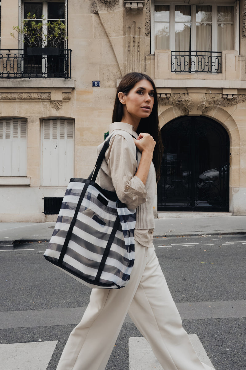 Tempo Shoulder Bag - White And Black