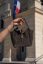 Aube Suede Handbag - Brown
