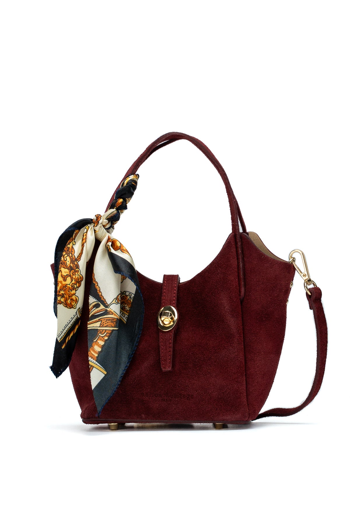 Sac À Main Aube Suede - Bordeau