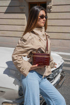 Bora Croc Crossbody Bag - Brown