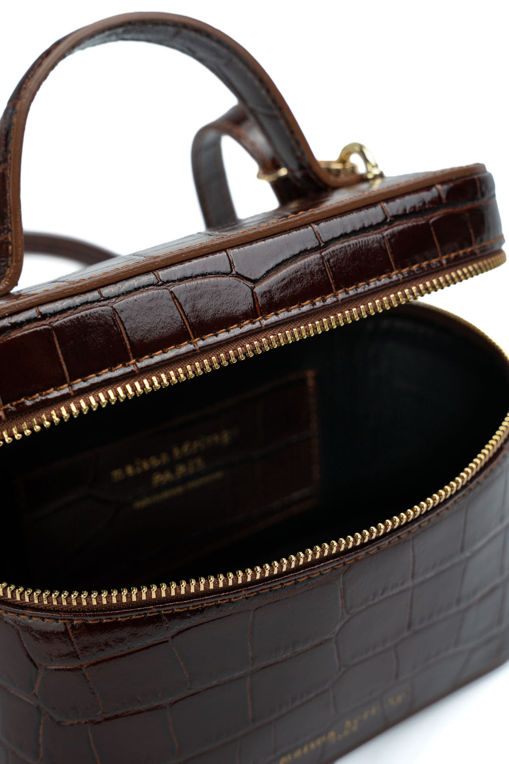 Bora Croc Crossbody Bag - Brown
