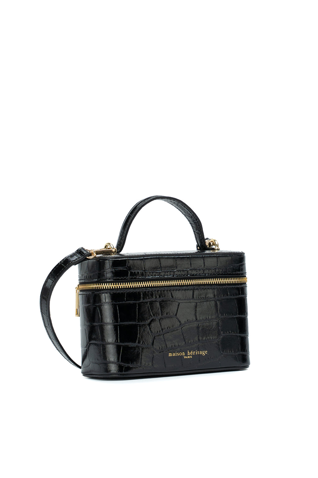 Sac À Bandoulière Bora Croco - Noir