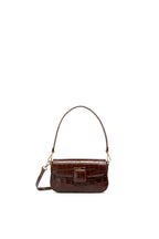 Sac À Bandoulière Davina Croco - Marron